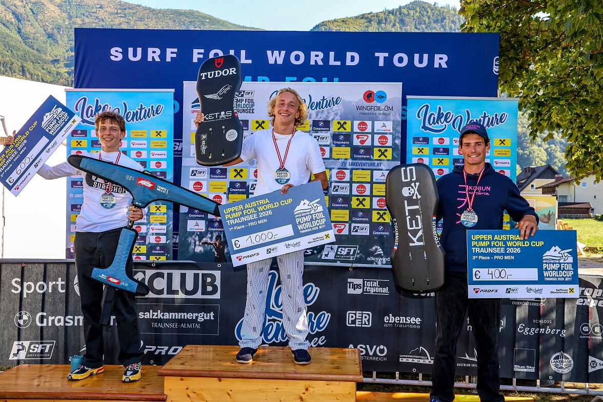 Siegerehrung Upper Austria SFT Pump Foil World Cup Traunsee