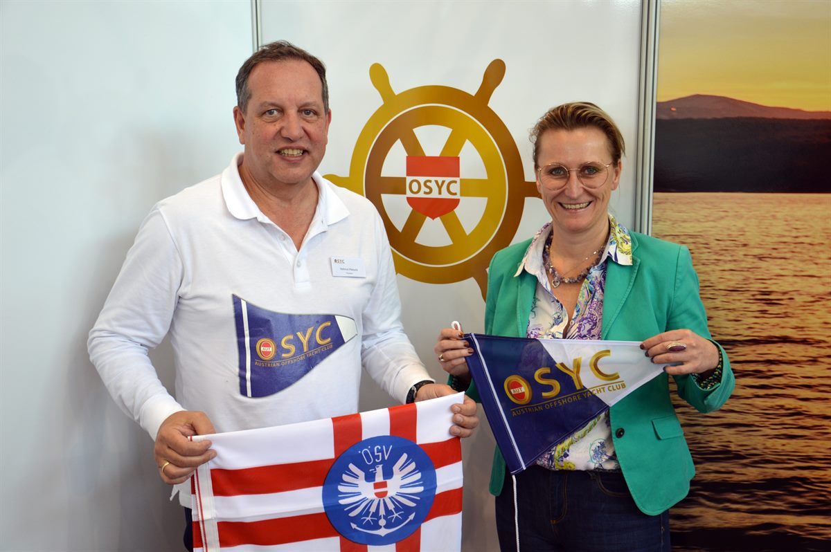 OSYC-Präsident Helmut Pleischl und OeSV-Präsidiumsmitglied Barbara Prommegger