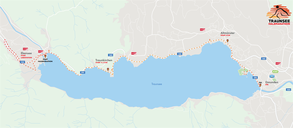 Traunsee Halbmarathon 2020 | Strecke